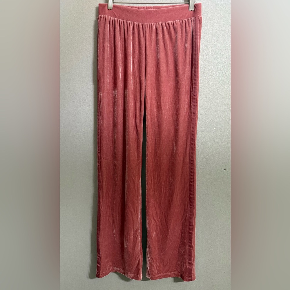 Serena Williams Signature Statement Pink Velour Track Pants Women Size Small - Picture 1 of 4